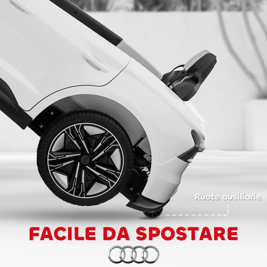 Macchina Elettrica per Bambini Licenza Audi RS con Telecomando Bianca e Nero