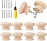 Set di 10 maniglie a forma di palla in legno - accessorio di arredamento - legno naturale