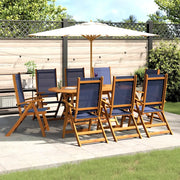 Set Pranzo da Giardino 9pz Legno Massello di Acacia e Textilene 3279299