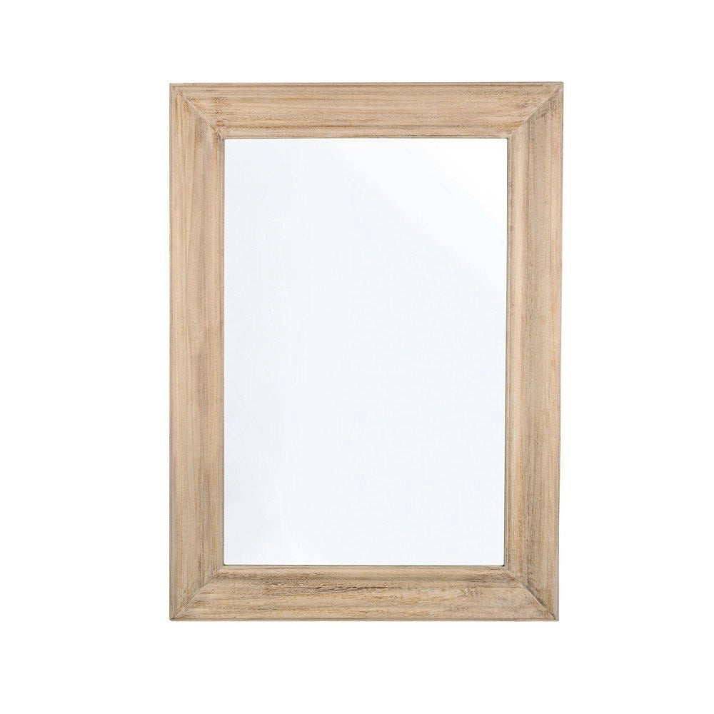 Specchio Rettangolare Legno Naturale Rustico da Parete 81x111 - YOUNG