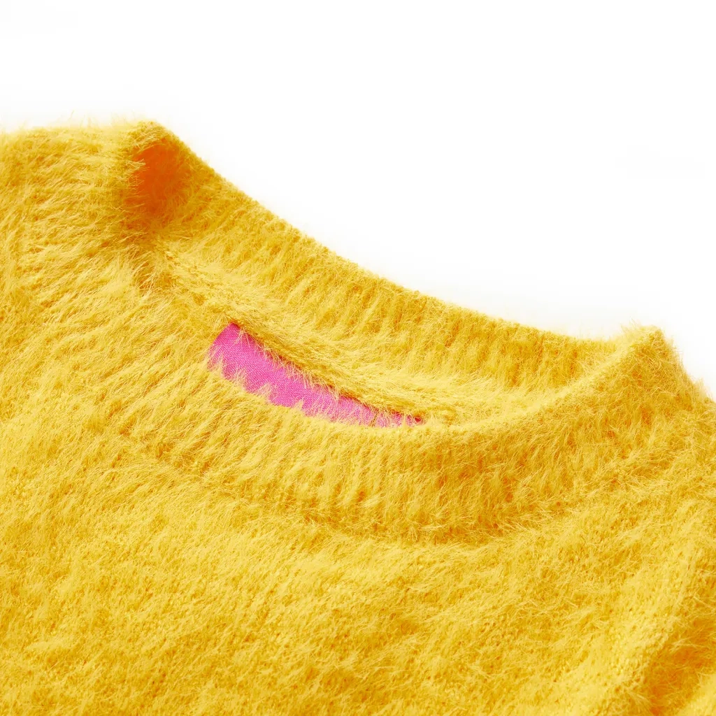 Magione da Bambina Lavorato a Maglia Ocra Scuro 140 14762