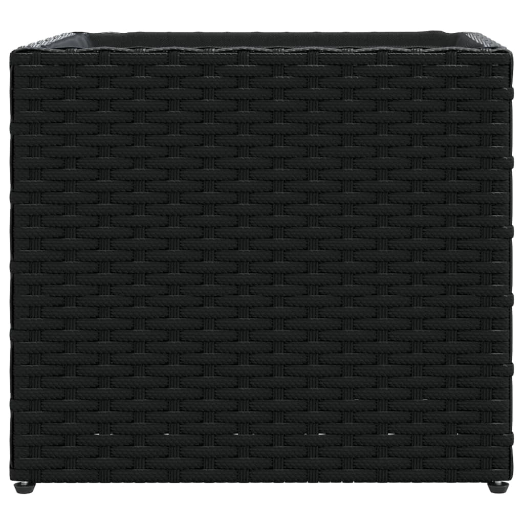 Fioriera rialzata per piante fiori terrazza giardino 36 x 30 x 32 cm resina intrecciata nera 02_0037519