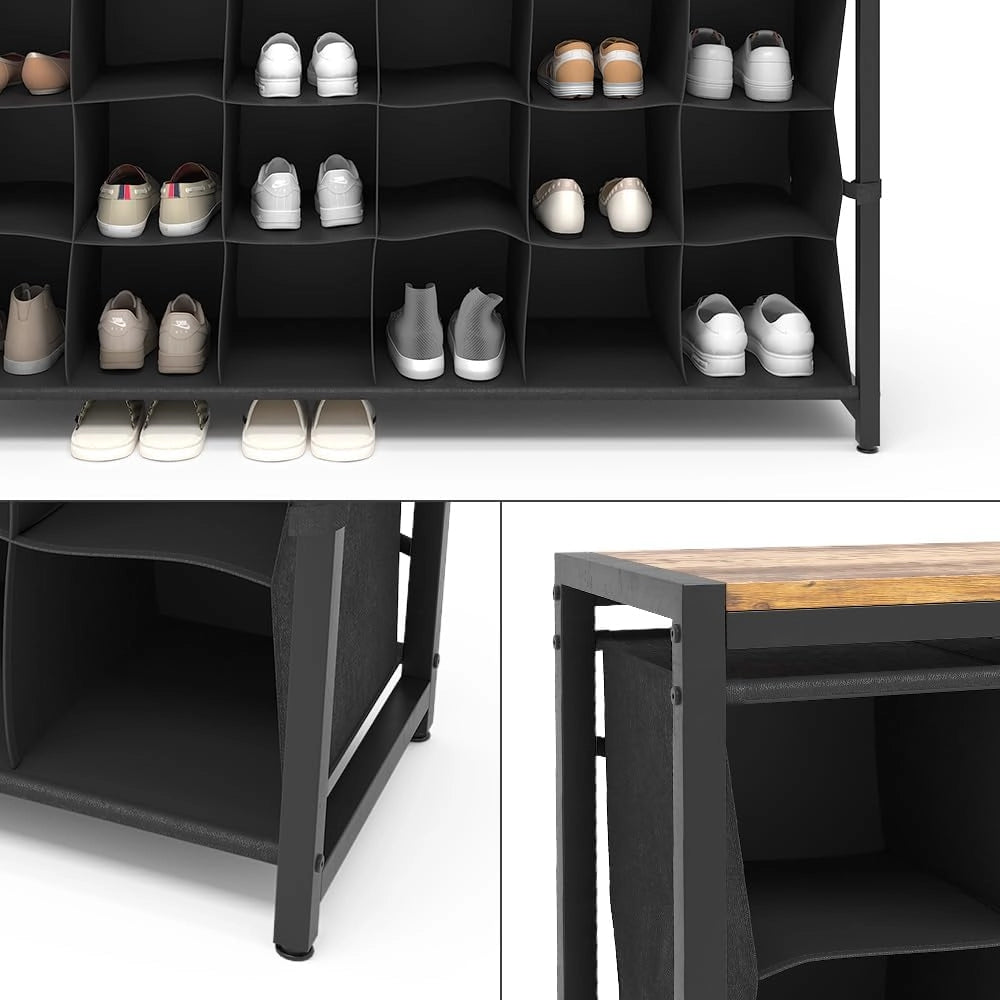 Scarpiera Fyrk, Rovere rustico, 100 x 54.5 cm, per la conservazione aperta di scarpe e accessori