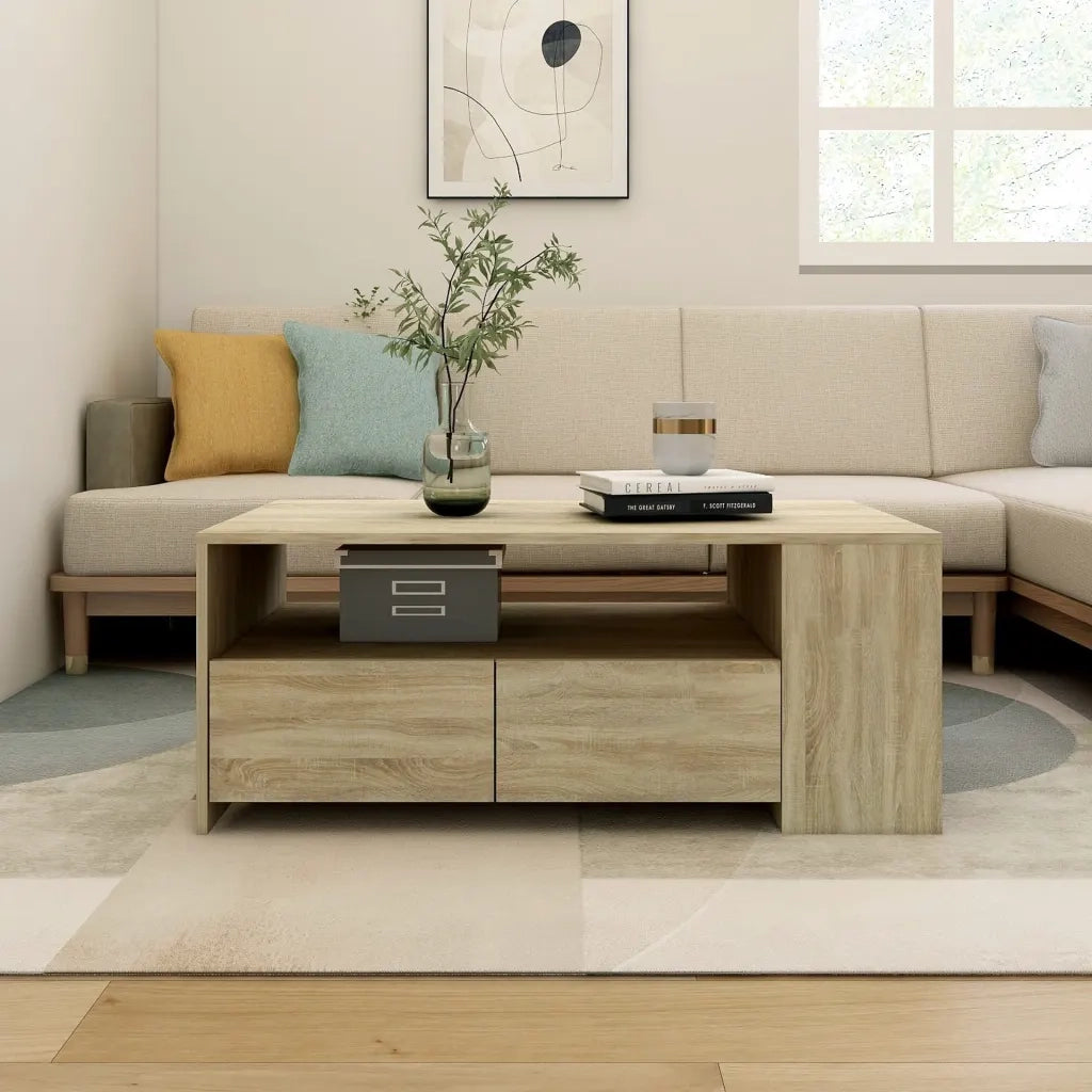 Tavolino da salotto | Tavolino da caff¨¨ | Tavolino da Soggiorno Rovere Sonoma 102x55x42cm Legno Compensato