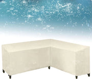 Hoekbank per Giardino - Lavorazione a L - Protezione degli Arredamenti - Materiale Oxford Impermeabile - 320x320x80cm - Beige