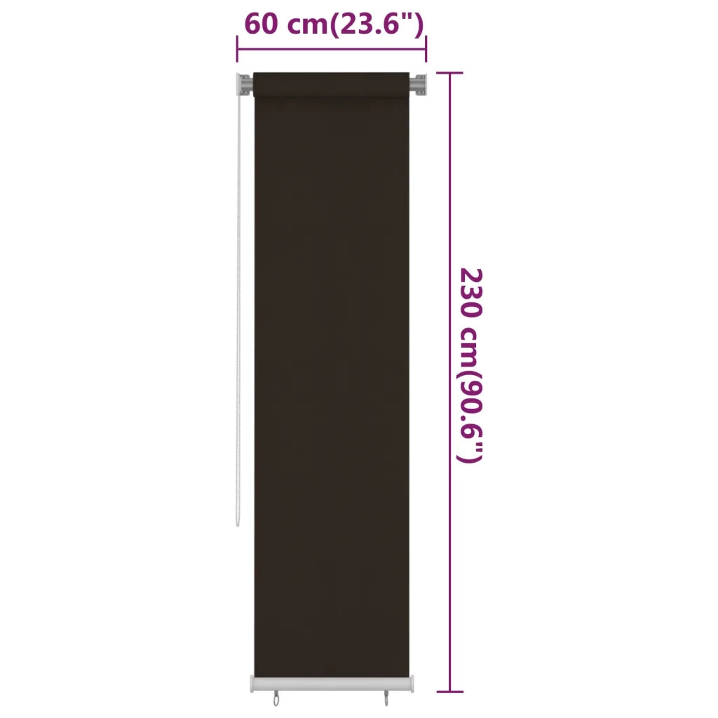 Tenda a Rullo per Esterni 65(L)x230(A) cm Marrone HDPE 312978