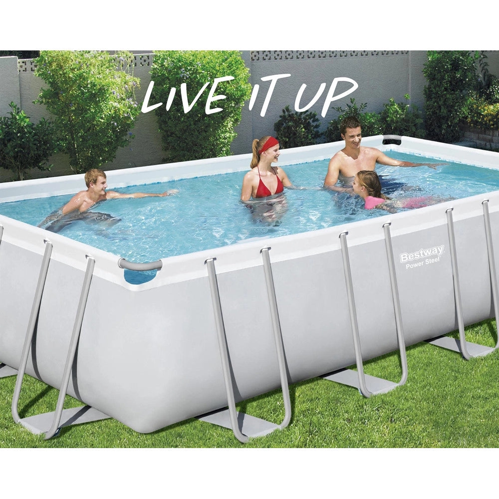 Trade Shop - Piscina Fuori Terra Power Steel Con Struttura Pompa Filtro 549x274x122cm Rettangolare 56465 -