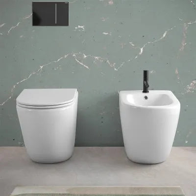 Sanitari filomuro scarico a vortice e copriwc soft-close Tao