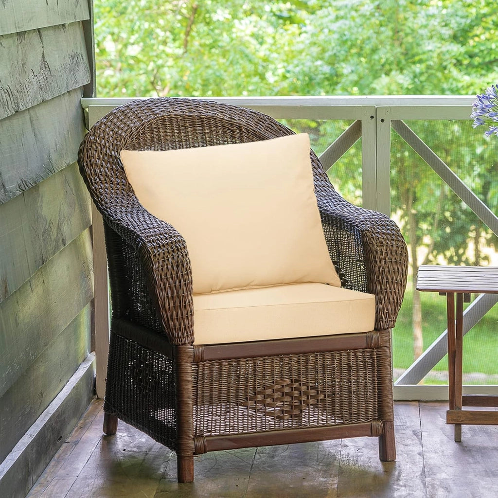 Cuscino per Divano da Giardino, Cuscino per Sedia Rattan per Esterno, Set di 2 Cuscino per Mobili da Giardino (Beige)