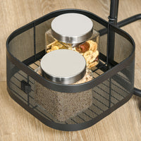 Easycomfort Carrello Portavivande con 4 Cestelli, Piano d'Appoggio e Ruote, in Acciaio e PP, 33x33x77 cm