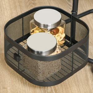 Easycomfort Carrello Portavivande con 4 Cestelli, Piano d'Appoggio e Ruote, in Acciaio e PP, 33x33x77 cm