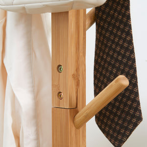 Easycomfort Appendi Abiti da Terra in Legno di bambù con 8 Ganci e Base a X, 49.5x 49.5x 178cm, Naturale