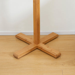Easycomfort Appendi Abiti da Terra in Legno di bambù con 8 Ganci e Base a X, 49.5x 49.5x 178cm, Naturale