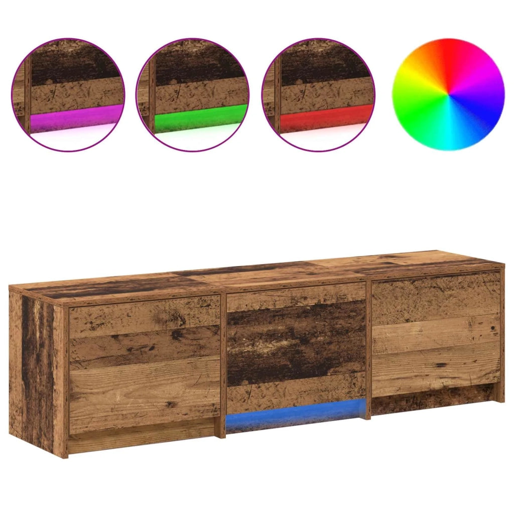 Mobile TV con LED con cassetto Legno vecchio 140 x 34 x 40 cm