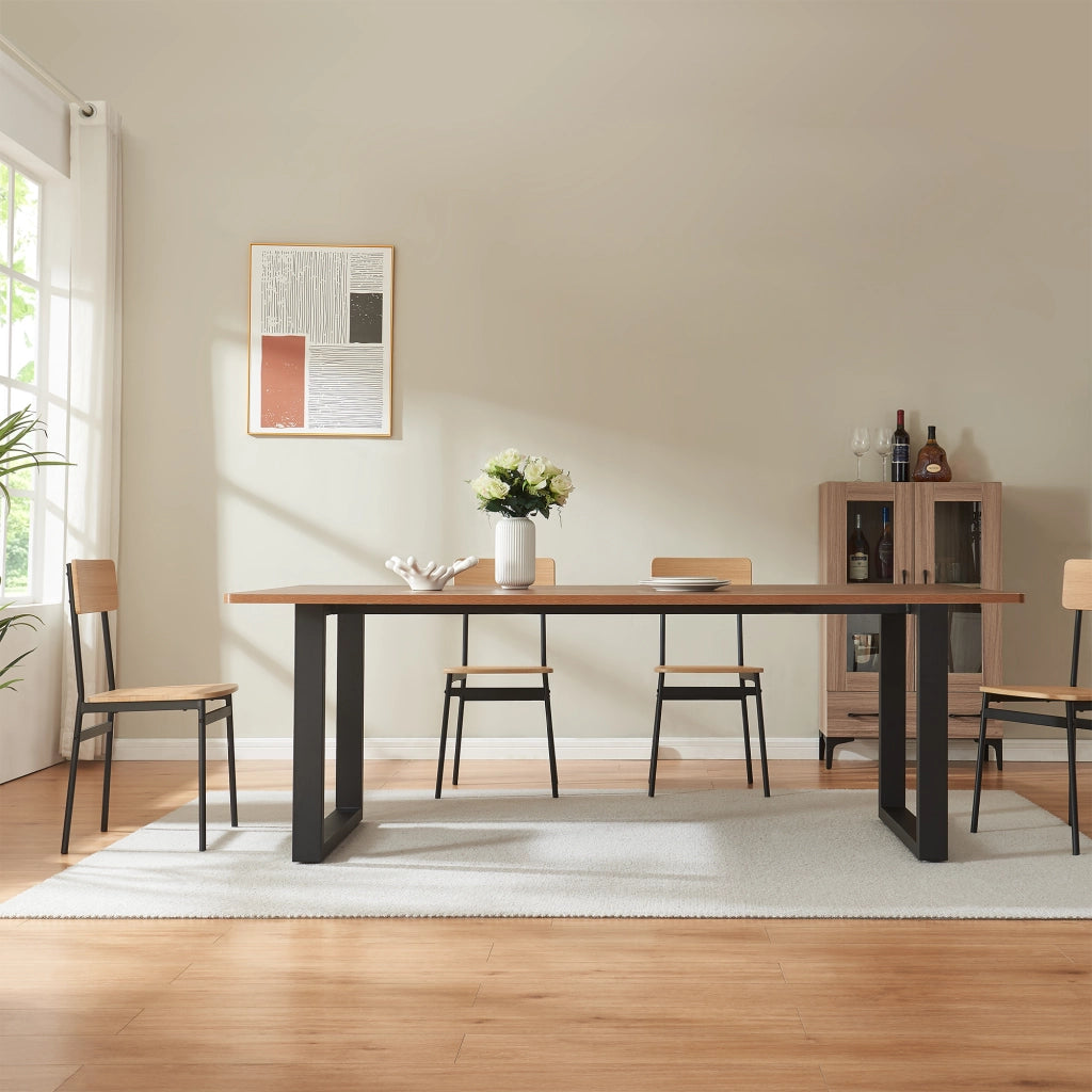 Telaio per Tavolo 'Fai da Te' Vestmalu Struttura a Gambe Rettangolari 140 x 70 x 72 cm - Nero [en.casa]