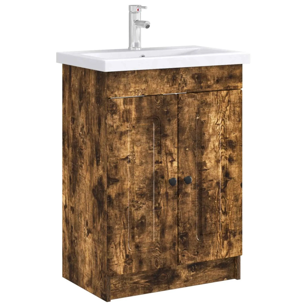 Mobiletto da bagno sotto il lavello Rovere Fumo 890009