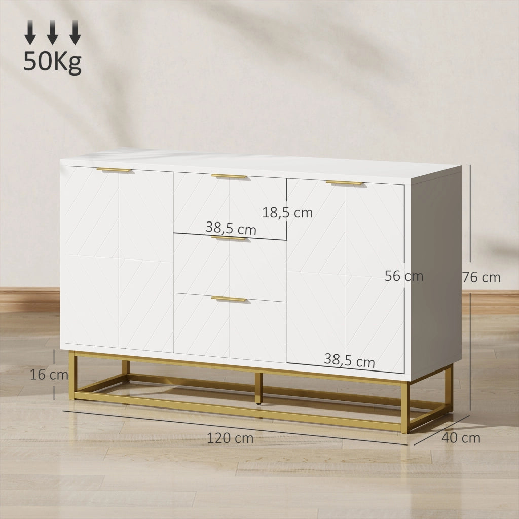 Mobile TV con cassetti e ante ¨C zephmum ¨C bianco 120x40x76 cm