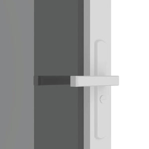 Porta Interna 83x201,5 cm Bianca in Vetro ESG e Alluminio 350589