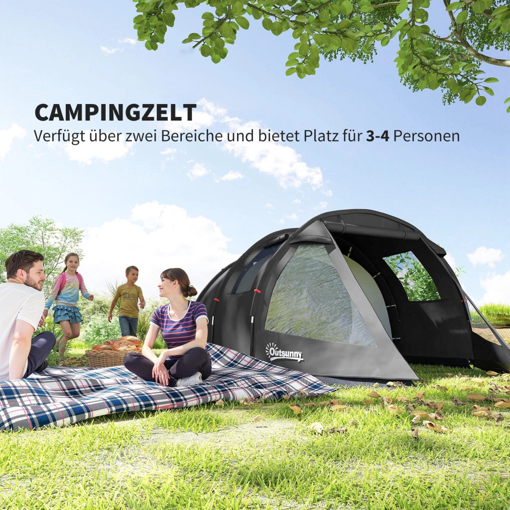 Tenda da campeggio trekking 2 stanze ¨C zephmum ¨C 475x264x172 cm nero