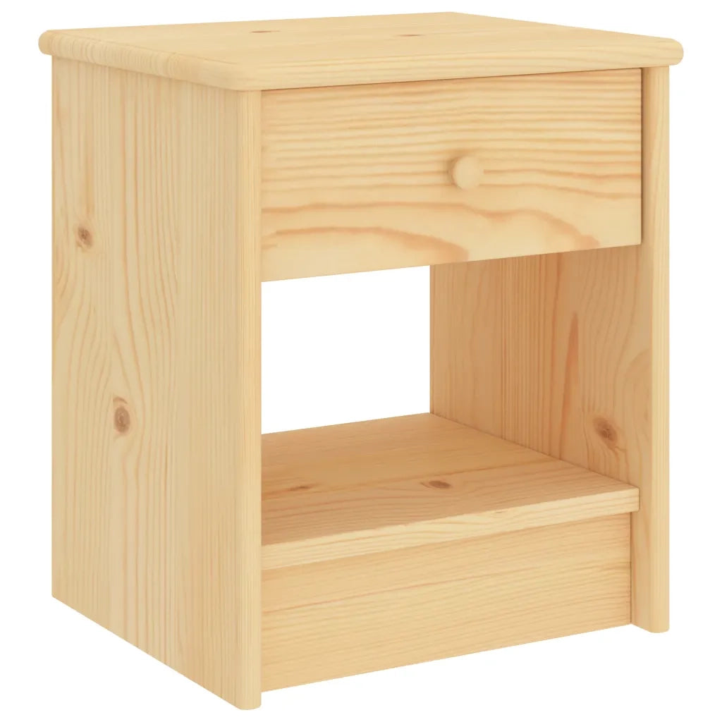 Comodino Legno Chiaro 35x30x40 cm in Legno Massello di Pino cod mxl 31053