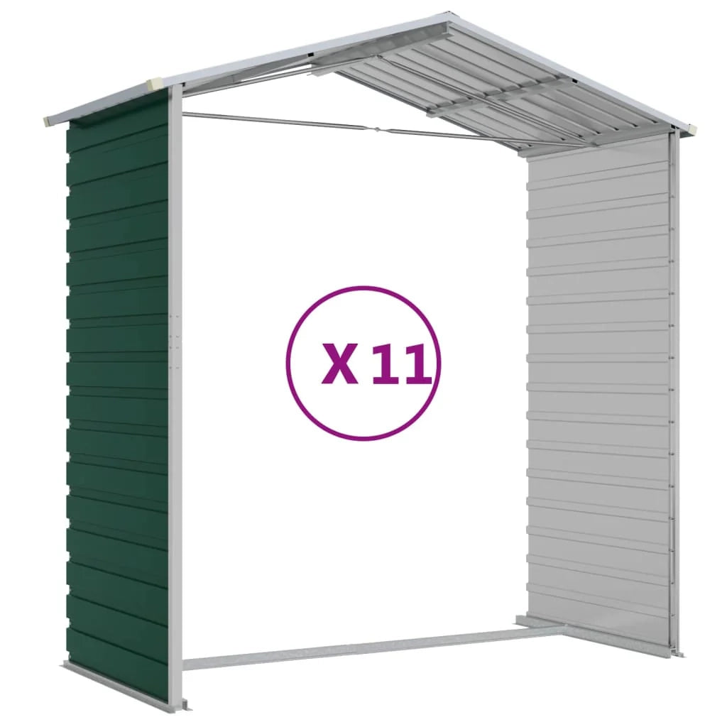 Casetta da giardino cabina ripostiglio casetta da esterno robusta casetta per attrezzi 191 x 980 x 198 cm acciaio zincato verde 02_0022357