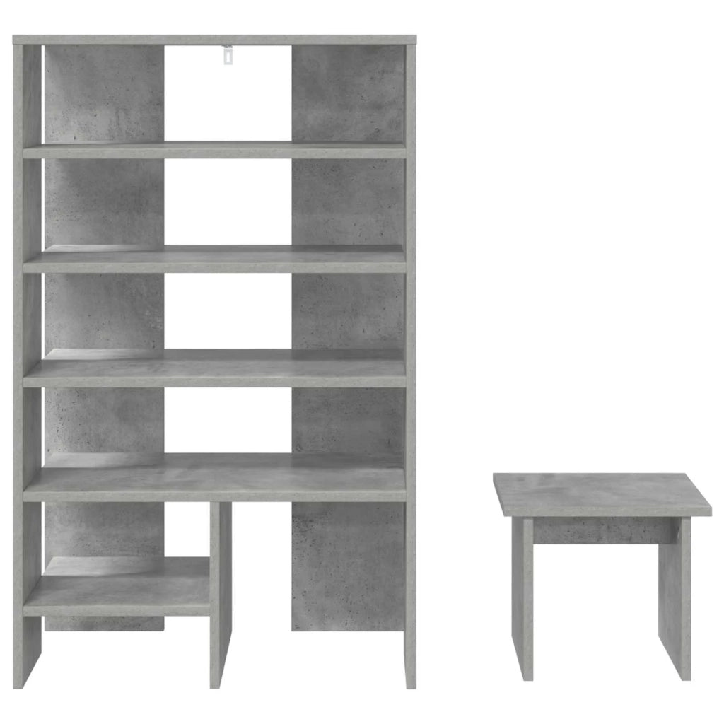 Mobile per scarpe 2 pcs Grigio cemento Legno multistrato