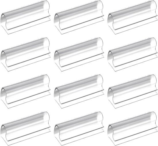 Tappetini per tovagliati - 12 pezzi - plastica - acrilico - sostenitori per tovagliati per tavoli spessi - tovagliati trasparenti - sostenitori - clip per Natale - matrimonio - picnic