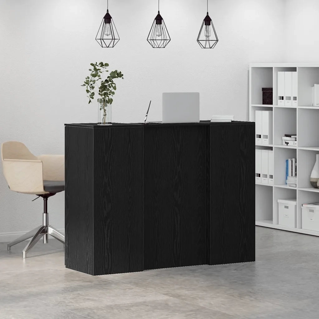 Banco Reception Rovere Nero 135x50x103,5 cm Legno Multistrato 3324188