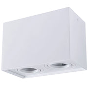 Plafoniera spot superficie quadrata bianca 2xGU10 Polux