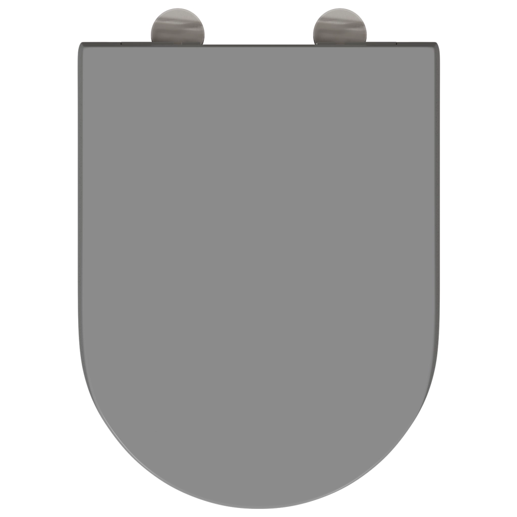 Sedile per Toilette con Rilascio Rapido e Soft Close Duroplast Grigio di