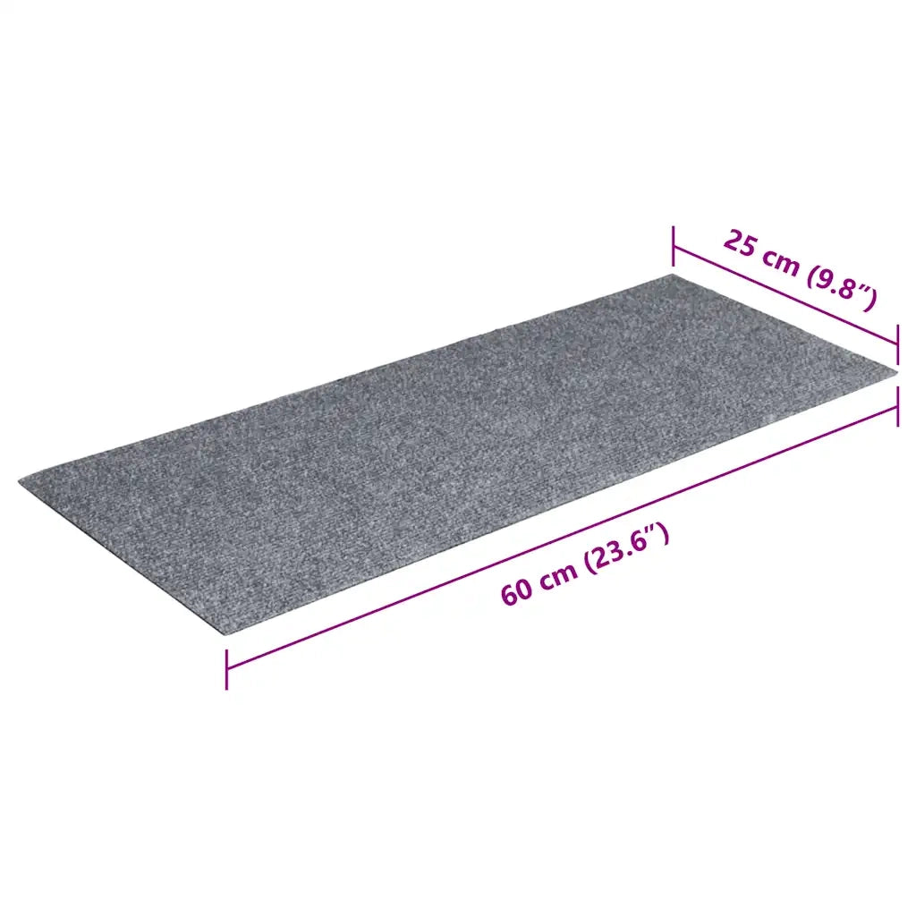 Tappetini per scale autoadesivi 30 pz 60x25 cm Grigio chiaro Rettangolari 3365706