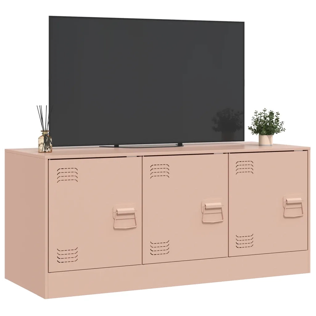 Mobile Porta TV-Mobile per TV-Credenza TV Rosa 99x39x44 cm in Acciaio 398086