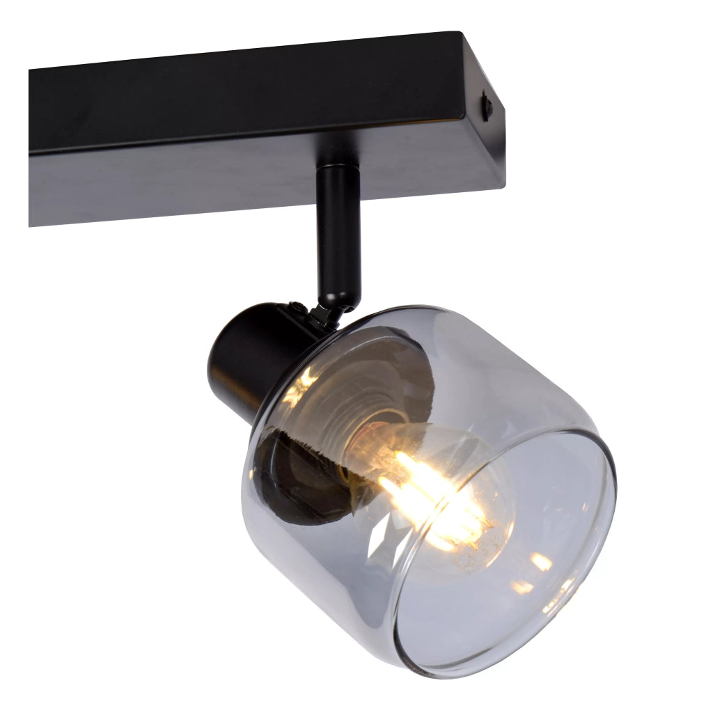 Plafoniera doppio faretto Lucide Bjorn nera 2xE14 40W