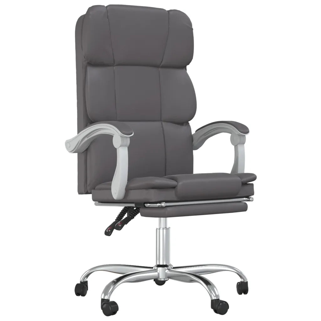 Poltrona da Ufficio Reclinabile Grigia in Similpelle cod mxl 23372