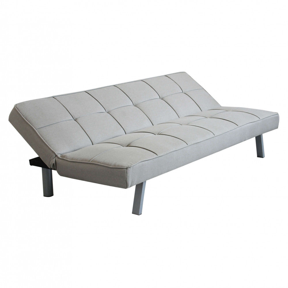 Divano Letto Aaron 178x80x71 cm in Tessuto Grigio chiaro