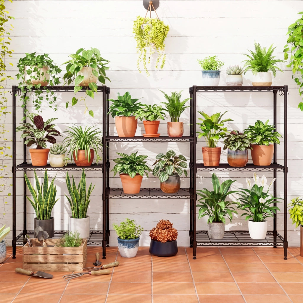 Scaffale metallo 4 ripiani regolabile resistente rete v-Scaffale organizzatore casa cucina garage 272 kg 59 x 34 x 108 cm