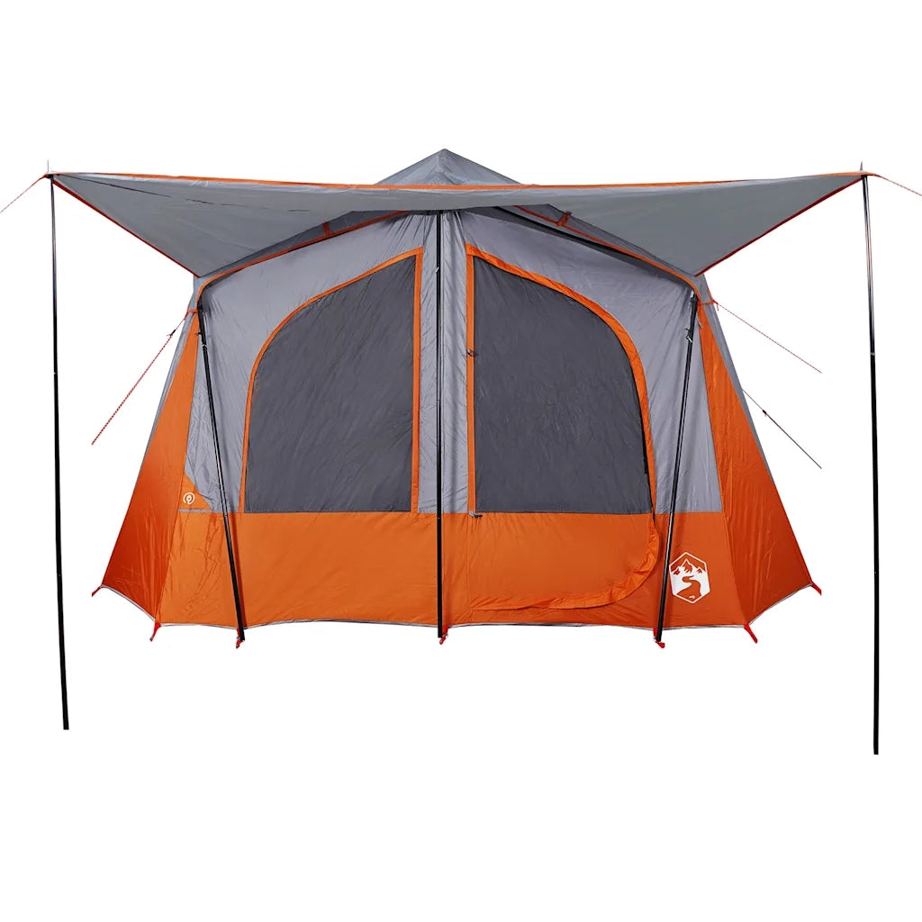 Tenda Campeggio Cabina 5 Persone Grigio Arancione Impermeabile 94754