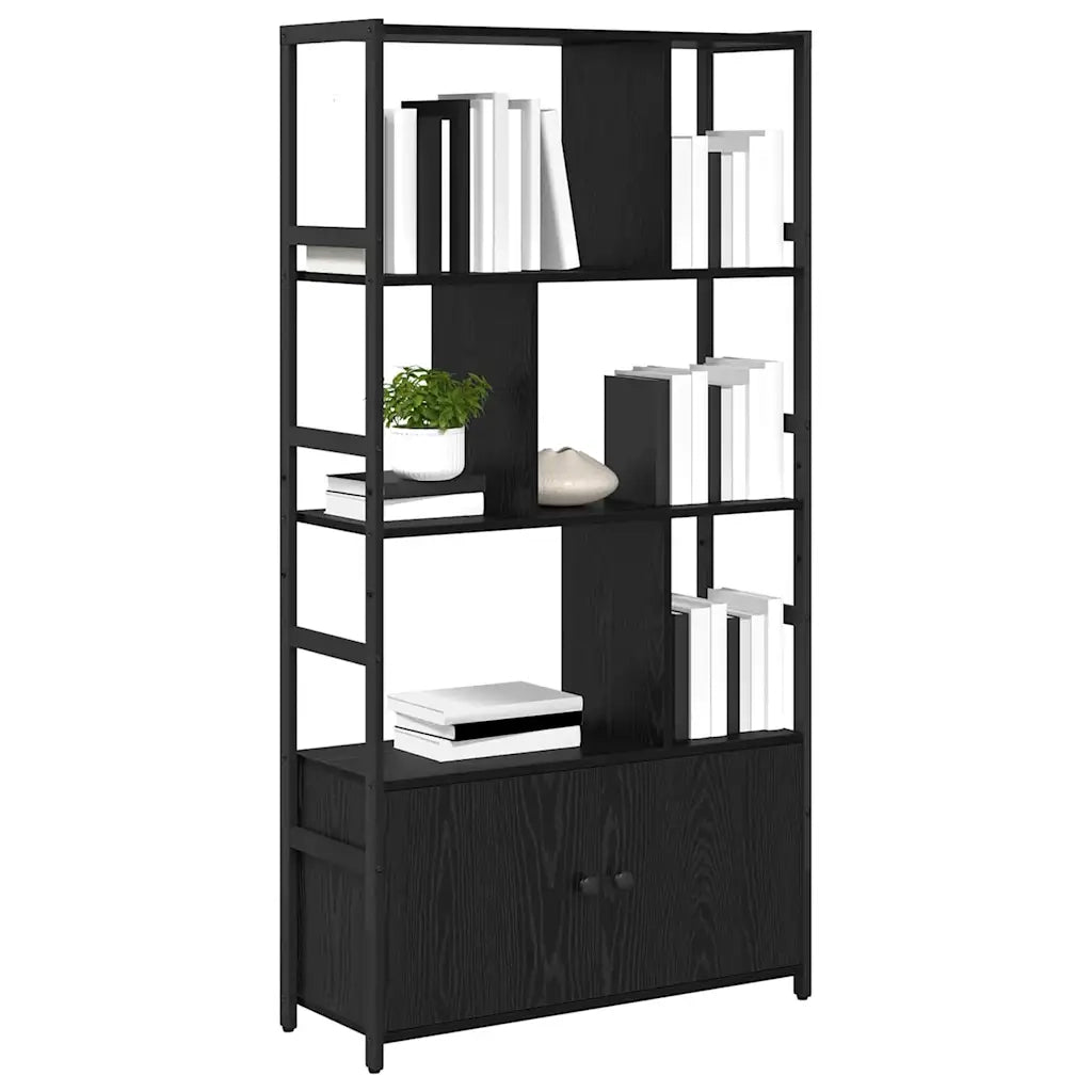 Libreria-Scaffale per Libri-Mobile di Stoccaggio Rovere Nero 80 x 30 x 155,5 cm Legno multistrato