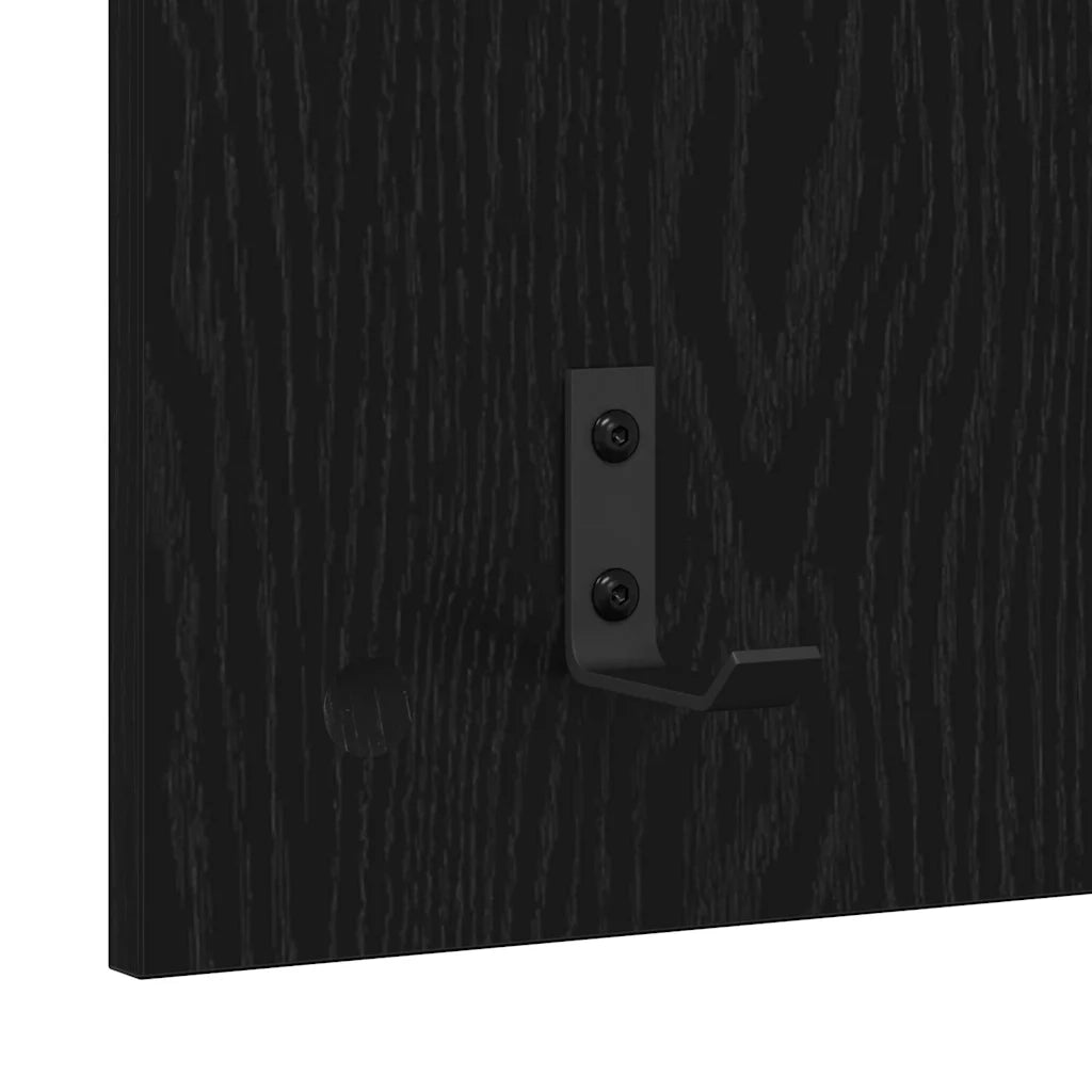 Appendiabiti a muro A parete Rovere Nero 40 x 10 x 90 cm 874452