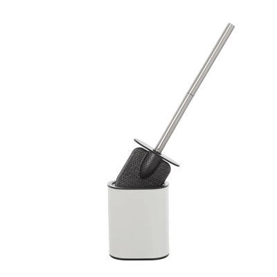 Portascopino bianco a parete o in appoggio con spatola in silicone
