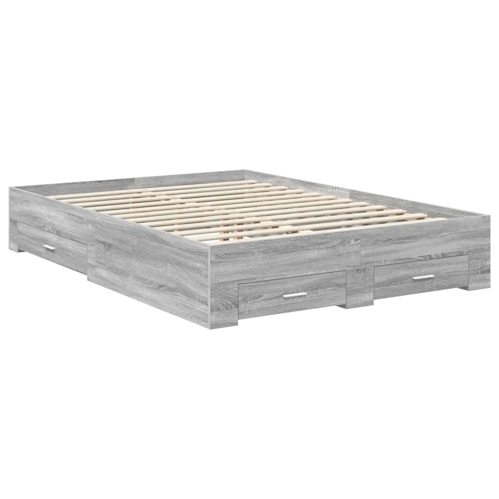 Struttura del letto con testiera Grigio Sonoma 140 x 190 cm 3412378
