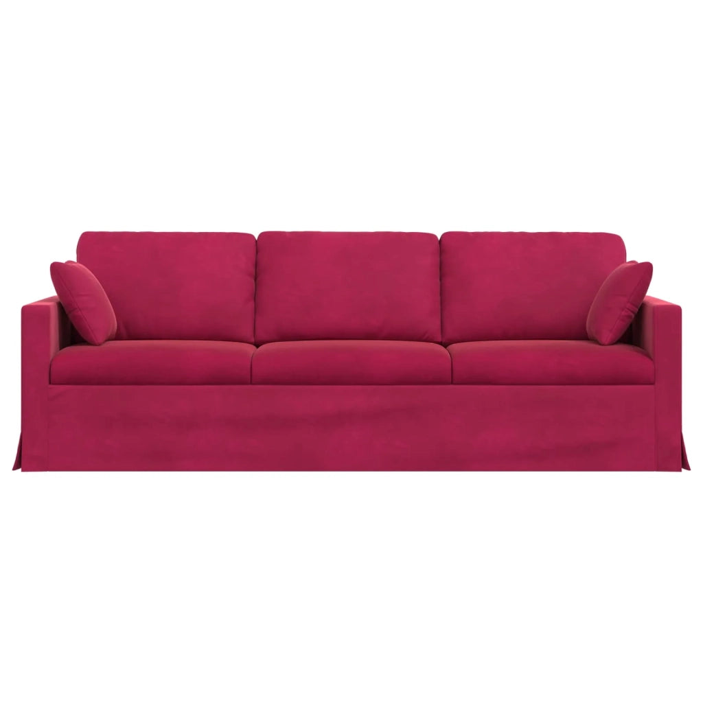 Divano Rosso Vino 228 x 78 x 80 cm Velluto