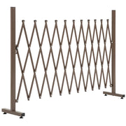 RECINZIONE PER GIARDINO A LARGHEZZA REGOLABILE, IN METALLO E ALLUMINIO, 300X31X103.5 CM, MARRONE SCURO