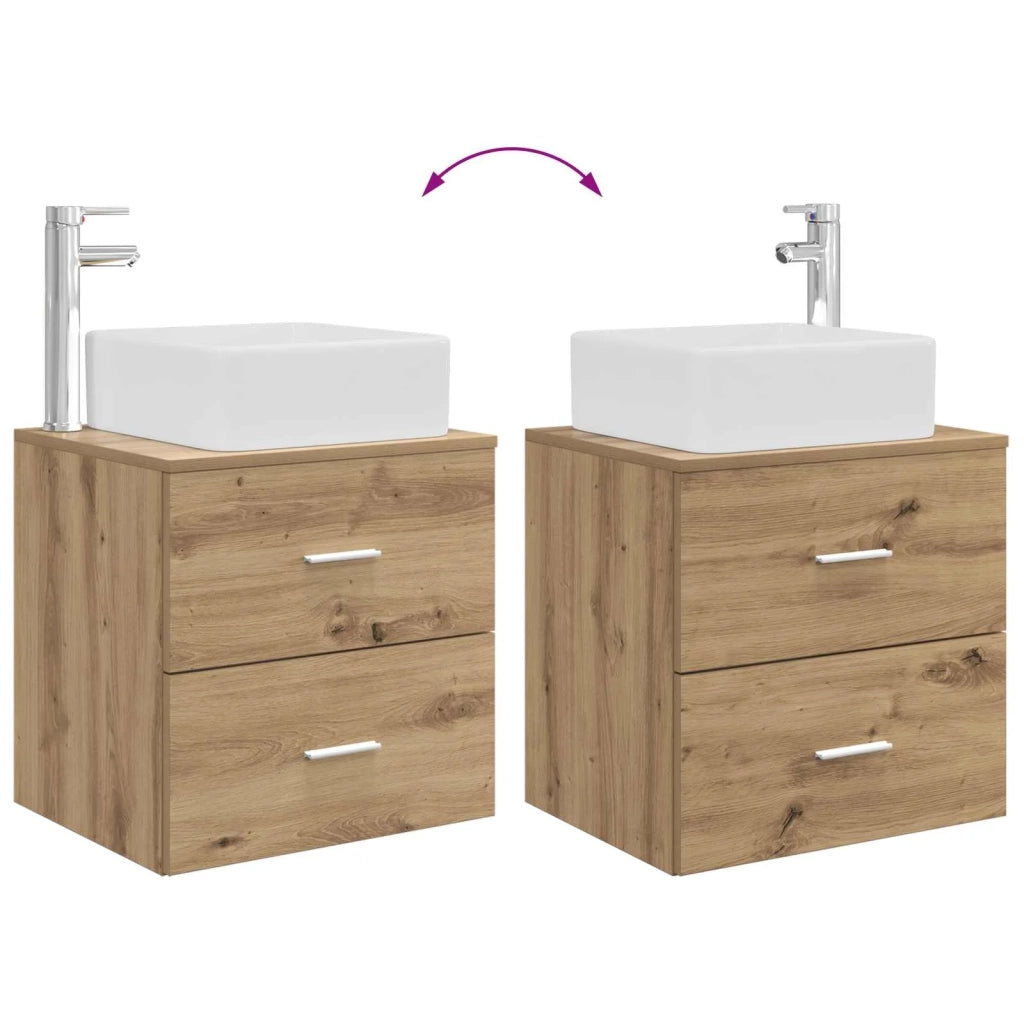 Set di mobili per il bagno 2 pz Rovere Artigianale 3403983