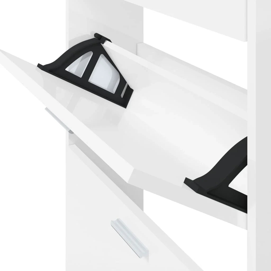 Scarpiera mobile contenitore per scarpe mobile per ingresso/corridoio/soggiorno finitura lucida 59 x 17 x 108 cm legno ingegnerizzato bianco 02_0021305