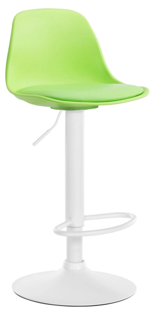 Sgabello di design KIEL in polipropilene e similpelle bianco,verde