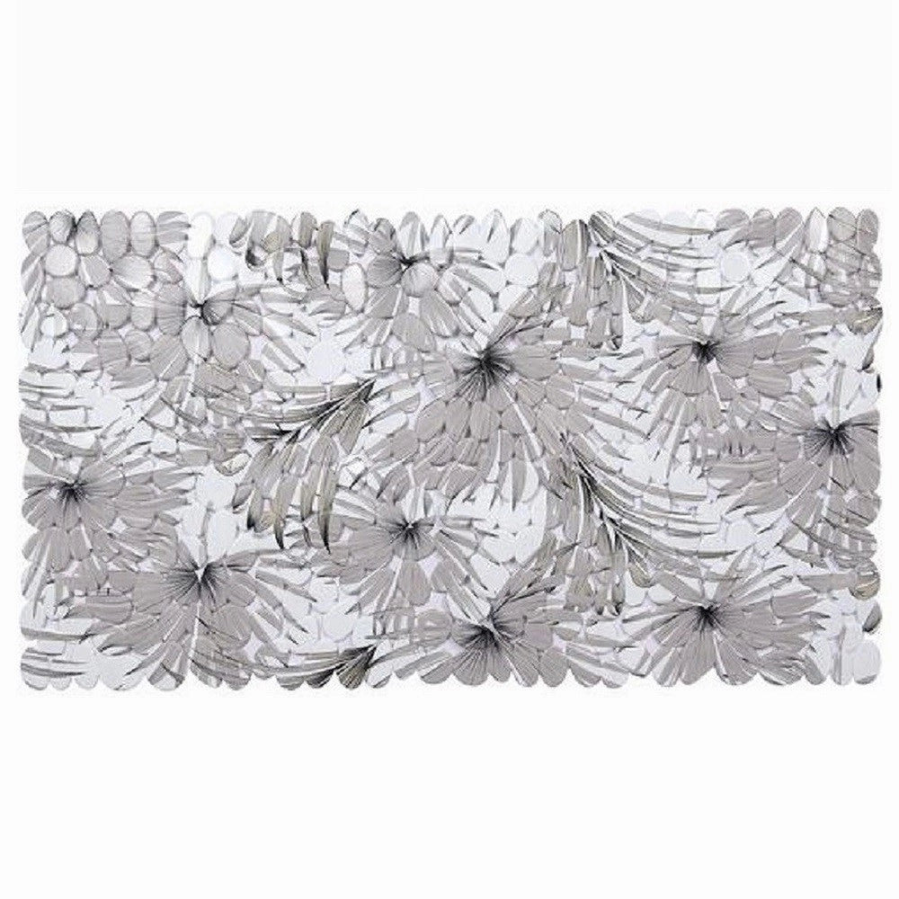 Trade Shop - Tappeto In Pvc Con Stampa Tropicale Antiscivolo Vasca Bagno Doccia 67x36cm 87073 -