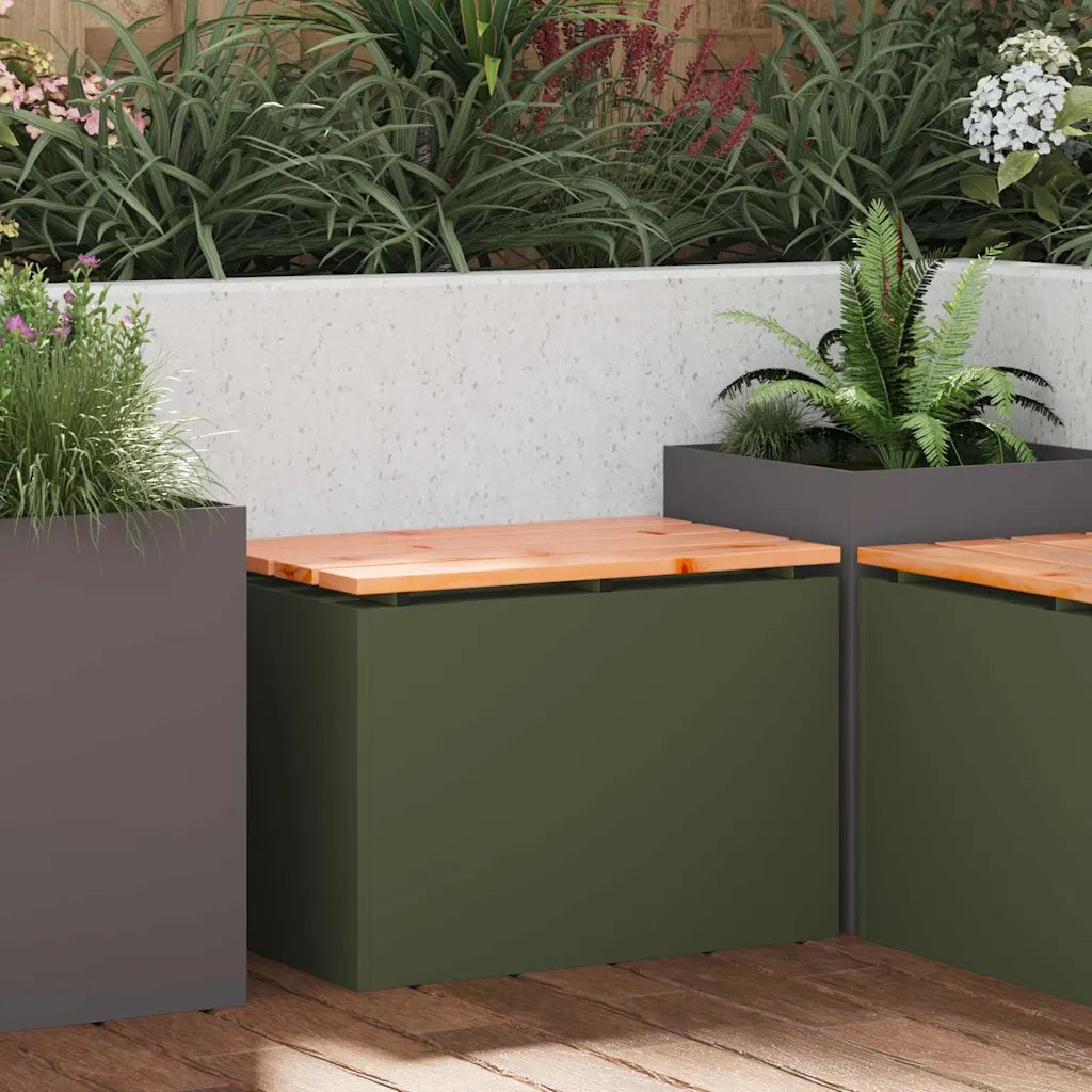 Panchina da giardino Oliver verde 60 x 40 x 43 cm Acciaio 874894
