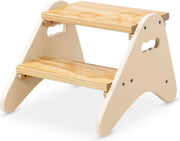 Sedia di appoggio per bambini stabile, in legno, con 2 livelli, mobile da bagno, cucina, camera da letto per bambini da 2 anni in su, piccolo.