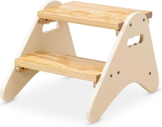 Sedia di appoggio per bambini stabile, in legno, con 2 livelli, mobile da bagno, cucina, camera da letto per bambini da 2 anni in su, piccolo.